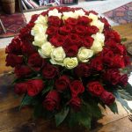 Heart of Red & White Rose's Basket